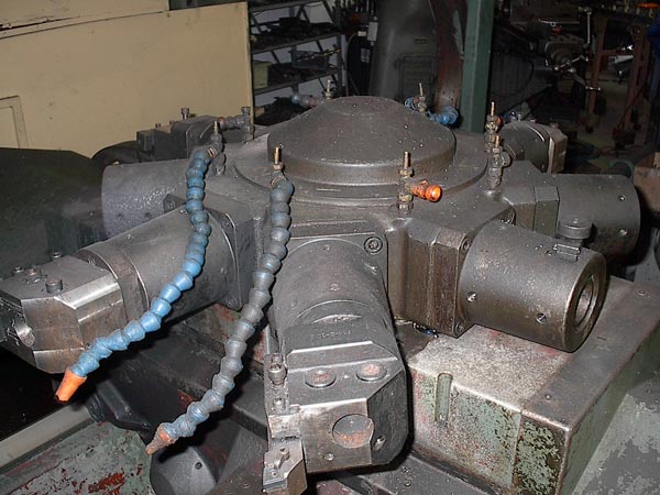 Mazak,PowerMaster,Fanuc 6TB,Flat bed chkr,4-5/8 spdl bore,60HP,Ocagon F-B turret,New 80s