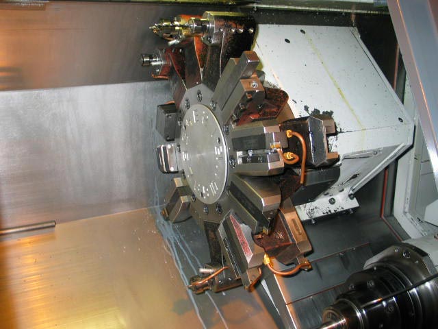 Mazak,Super-Quick T-20, Fusion 640T CNC, sub spdl,live tools,12 Dx21 cc,5k RPM,30HP,2001