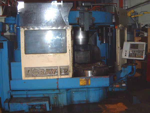 46 ,Gray,No.VTS,9 pos ATC,Retro w/Mitsu #520 CNC,46 Dia Tbl,50 Ht u/Rail,400RPM,75HP