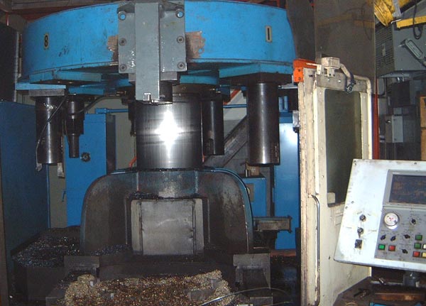 46 ,Gray,No.VTS,9 pos ATC,Retro w/Mitsu #520 CNC,46 Dia Tbl,50 Ht u/Rail,400RPM,75HP