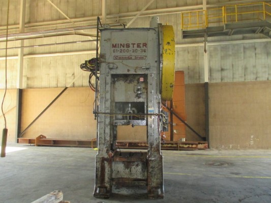 200 TON MINSTER STRAIGHT SIDE SINGLE CRANK PRESS
