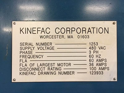 KINEFAC Mdl# MC-25, 2 DIE CYLINDRICAL THREAD ROLLER