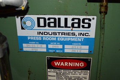 18 DALLAS MDL. DPS-2.5-7-18 7-ROLL STRAIGHTENER