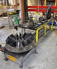 4 STAND X 1/2 EST. ARBOR CUSTOM BUILT MINI RIGHT ANGLE ROLL FORMING LINE FOR