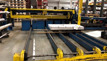 60 X .188 HERR VOSS DROP STACKER W/ BLOWER & SIDE DISCHARGE TABLE