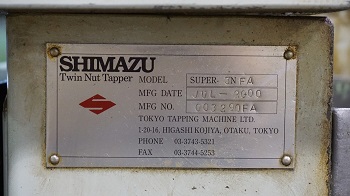 SHIMAZU 3NFA 3/8 TWO SPINDLE NUT TAPPER