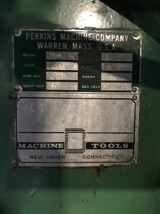45 TON PERKINS STRAIGHT SIDE DOUBLE CRANK PRESS