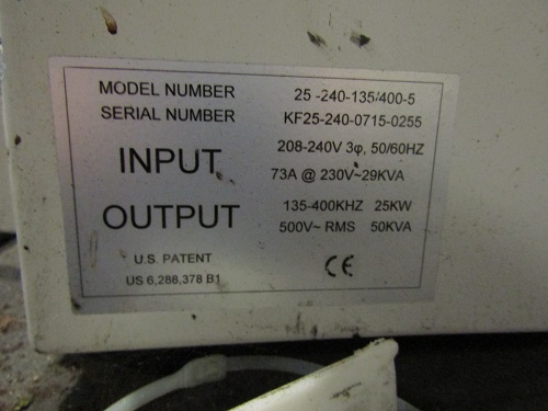 AJAX TOCCO, No. 25+240-135/400-5 INDUCTION HEATER