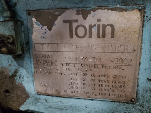 TORRINGTON NO. W-3002 TORSION COILER