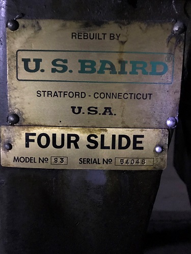BAIRD NO.3 WIRE FORMING FOURSLIDE MACHINE