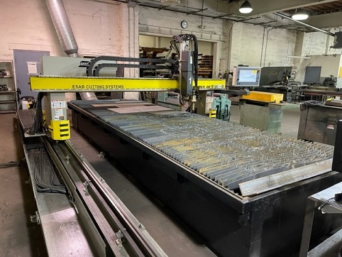 5' 6 x 21'6 ESAB MODEL #COMBIREX DX3000 GANTRY STYLE PLASMA CUTTING MACHINE