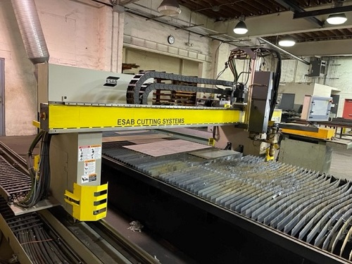 5' 6 x 21'6 ESAB MODEL #COMBIREX DX3000 GANTRY STYLE PLASMA CUTTING MACHINE