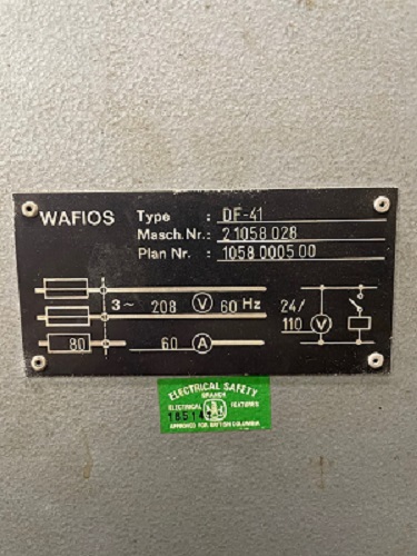 WAFIOS MODEL DF-41 CHAIN LINK FENCE WEAVING MACHINE