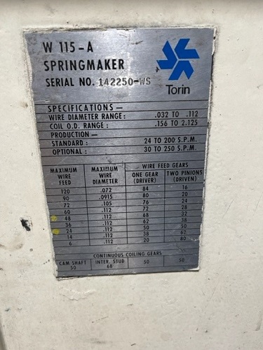 TORIN W115A SPRING COILER