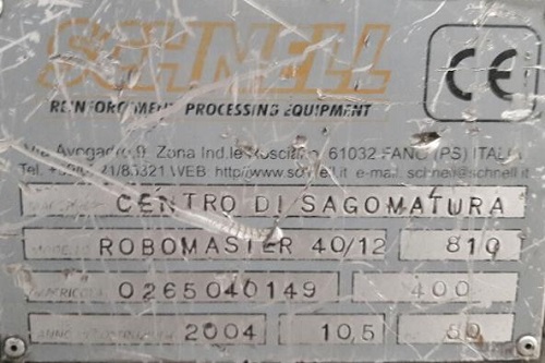 SCHNELL ROBOMASTER 40/12 DUAL TABLE BENDER