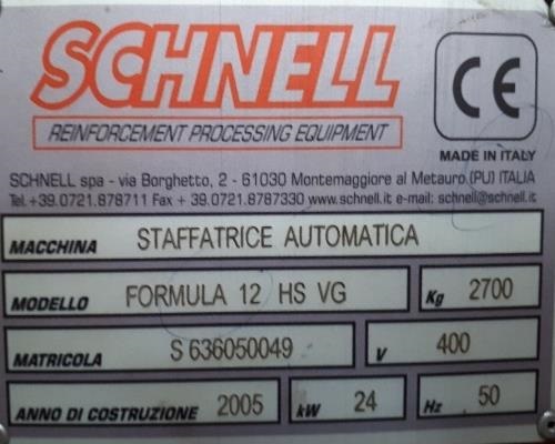 SCHNELL FORMULA 12 HSVG STIRRUP BENDER