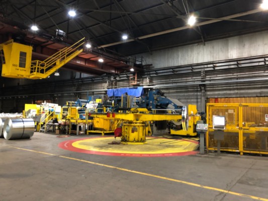 60 X .187 X 40,000# BRANER TURRET SLITTING LINE w/ 72 X 10K STAMCO PACKAGING