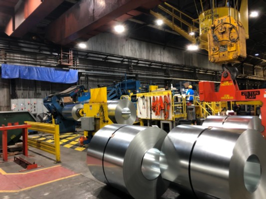 60 X .187 X 40,000# BRANER TURRET SLITTING LINE w/ 72 X 10K STAMCO PACKAGING