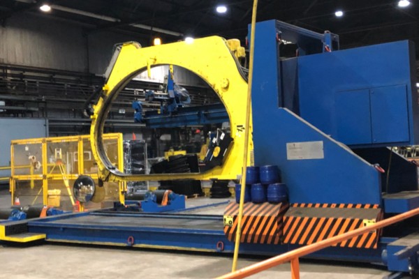 80 OD SAMUEL STRAPPING MEC DAGI 1800 AUTOMATED COIL WRAPPING MACHINE