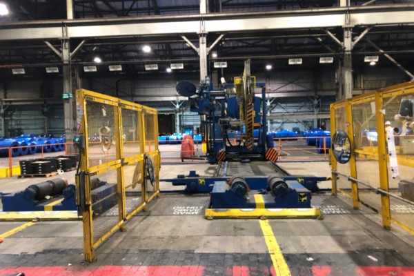 80 OD SAMUEL STRAPPING MEC DAGI 1800 AUTOMATED COIL WRAPPING MACHINE