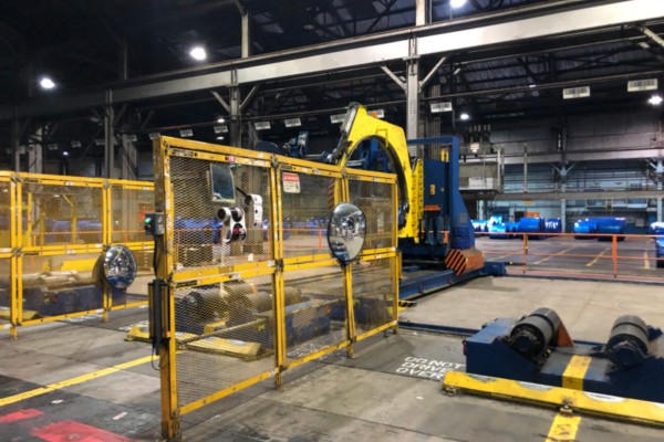 80 OD SAMUEL STRAPPING MEC DAGI 1800 AUTOMATED COIL WRAPPING MACHINE