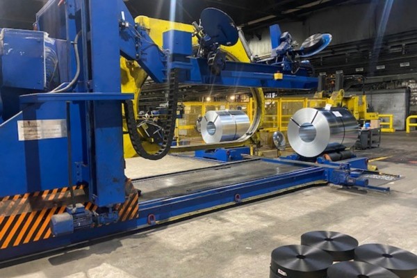 80 OD SAMUEL STRAPPING MEC DAGI 1800 AUTOMATED COIL WRAPPING MACHINE