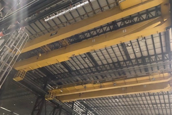 45/15 TON VIRGINIA TOP RUNNING DOUBLE GIRDER OVERHEAD BRIDGE CRANE