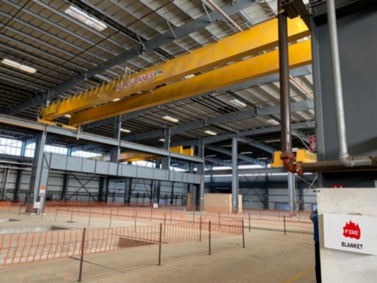 15 TON X 95' KONE CXTD DOUBLE GIRDER BRIDGE CRANE, NEW 2007