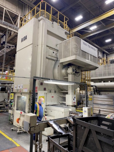 1500 Ton Aida Knuckle Joint Press, Model PK-1500