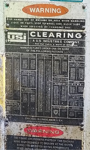 500 TON USI CLEARING S2-500-108-60 SSDC PRESS