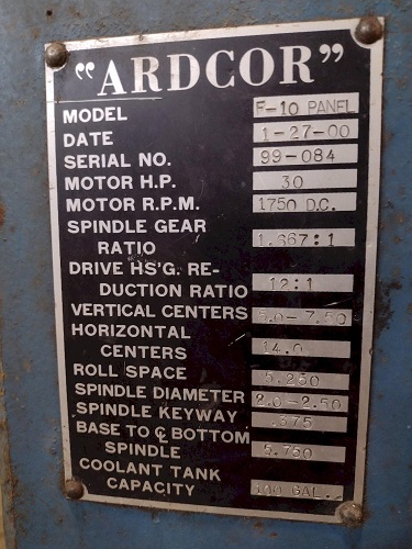 12 STAND X 2.5 ARDCOR/ROLL KRAFT MODEL F-10 ADJUSTABLE WIDTH STUD ROLLFORMER