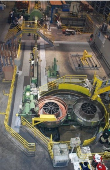 SMS COPPER TUBE CAST & ROLL-MELTING, CASTING, MILLING & 3-ROLL HRM ROLLING LINE