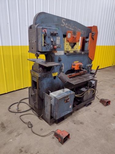 95 TON SCOTCHMAN MODEL #95/140-24M DUAL OPERATOR HYDRAULIC IRONWORKER