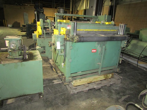 50 ROWE MDL. VFT-4-50 SEVEN ROLL FLATTENER W/ INLINE EDGE TRIMMER & SCRAP