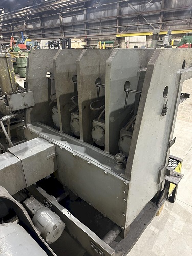 8 STAND SUTTON 2-PLANE FLAT & SHAPE STRAIGHTENER W/ INFEED & OUTFEED TABLES