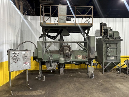BCP MDL #A4-7620 3-WHEEL PASS THROUGH BLAST MACHINE, RECLAIM & DUST COLLECTOR
