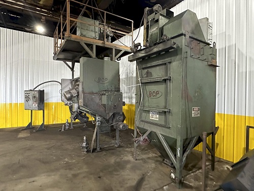 BCP MDL #A4-7620 3-WHEEL PASS THROUGH BLAST MACHINE, RECLAIM & DUST COLLECTOR