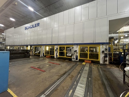 2500 & (4) 1250 TON SCHULER MDL HZPUI HYDRAULIC TANDEM PRESS LINE