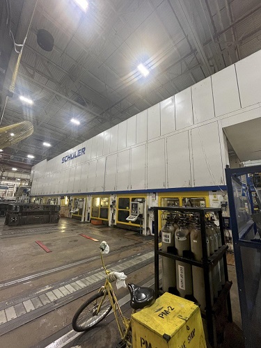 2500 & (4) 1250 TON SCHULER MDL HZPUI HYDRAULIC TANDEM PRESS LINE