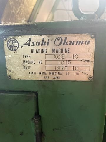 3/8 ASAHI OKUMA MODEL AOS-10 HIGH SPEED DOUBLE STROKE SOLID DIE COLD HEADER