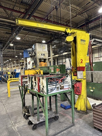 1000 LB (1/2 TON) GORBEL FREE STANDING JIB CRANE & HOIST