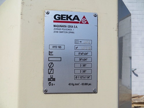 165 TON GEKA MODEL HYDRACORP 165S HYDRAULIC IRONWORKER