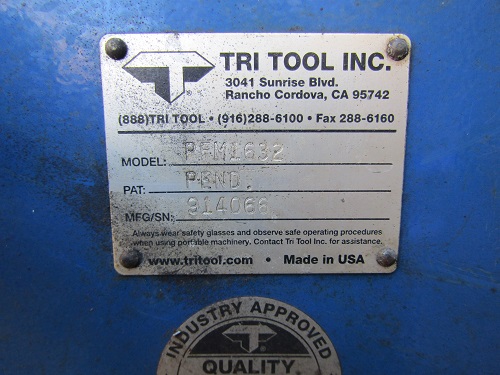 16 - 32 TRITOOL INC. MDL. #PFM1632 PIPEMASTER BEVELING MACHINE