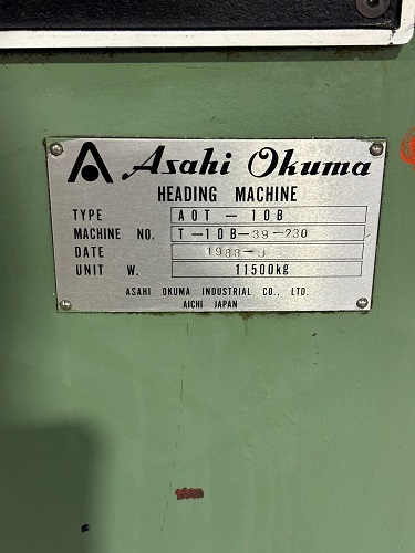 3/8 ASAHI OKUMA MDL# AOT 10B 2 DIE 2 BLOW COLD HEADER