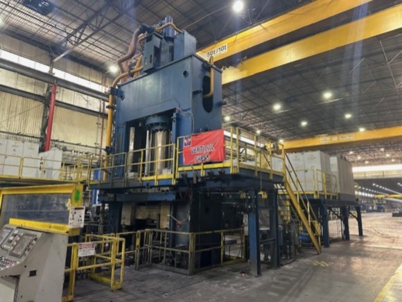 7,000 TON SCHLOEMANN STAINLESS STEEL OIL HYDRAULIC EXTRUSION PRESS LINE