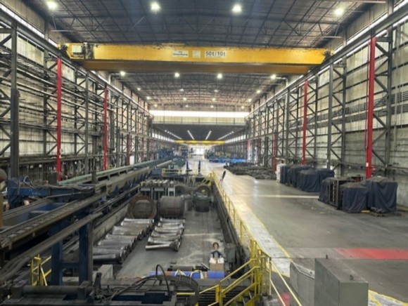 7,000 TON SCHLOEMANN STAINLESS STEEL OIL HYDRAULIC EXTRUSION PRESS LINE