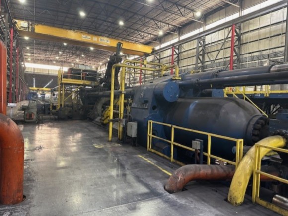 7,000 TON SCHLOEMANN STAINLESS STEEL OIL HYDRAULIC EXTRUSION PRESS LINE