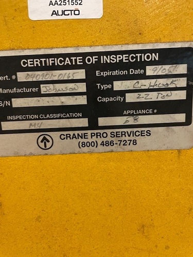 42,000 LBS JOHNSON C-HOOK W/ STAND