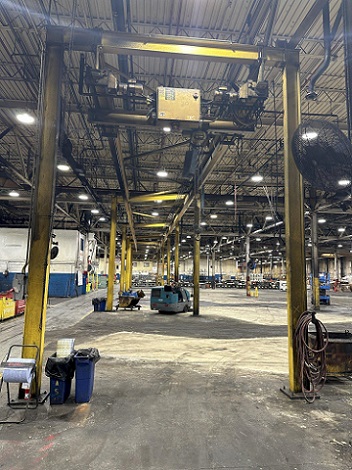 3 TON X 14' WIDE X 130' LONG MPH/BUDGIT OVERHEAD FREE STANDING BRIDGE CRANE