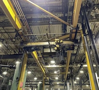 3 TON X 14' WIDE X 130' LONG MPH/BUDGIT OVERHEAD FREE STANDING BRIDGE CRANE